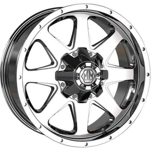 18x9 chrome mayhem tank wheels 5x5.5 6x5.5 -12 lifted dodge durango dakota