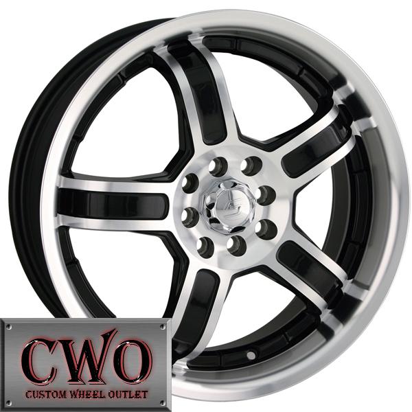 17 black sacchi s52 wheels rims 4x100/4x114.3 4 lug civic integra cobalt accord