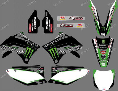 Team graphics & backgrounds decals for kawasaki kx250f kxf250 2009 2010 2011 12