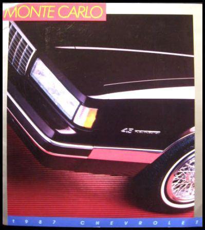 1987 chevrolet monte carlo ls & ss sales brochure, original chevy gm xlnt