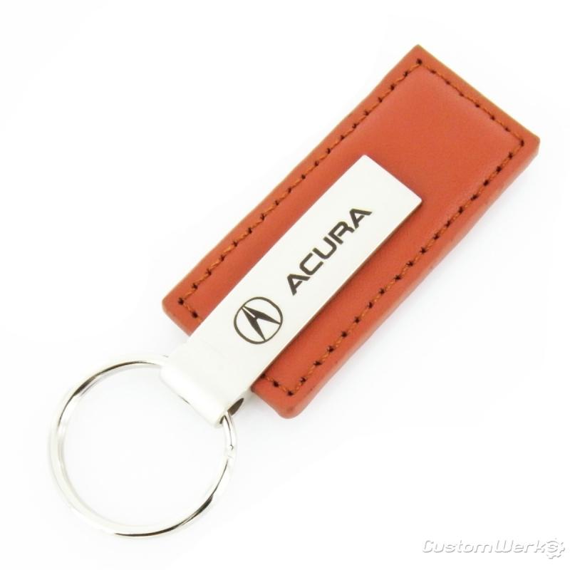 Acura brown leather keychain - new!