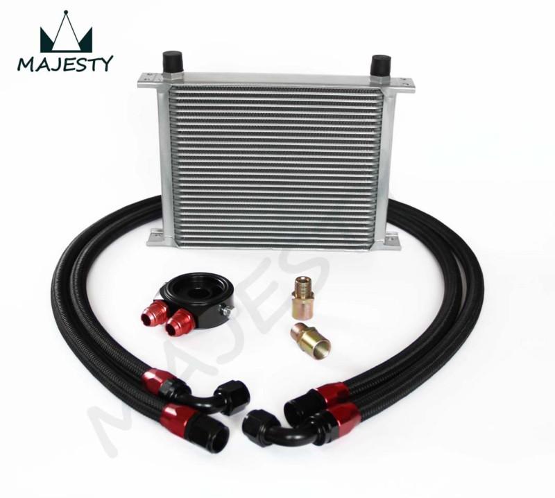 28 row an-10an universal engine transmission oil cooler + filter kit black