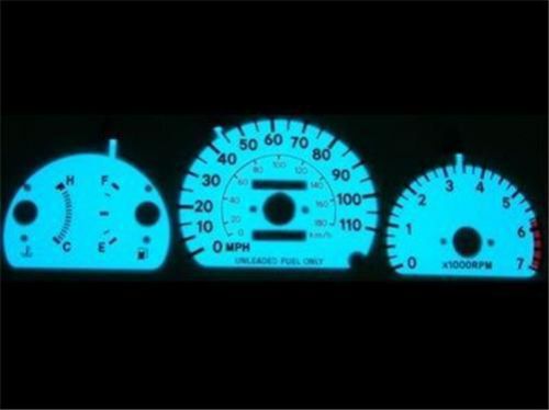 Toyota paseo white face halo glow gauge 1996 1997 1998 mph kmh