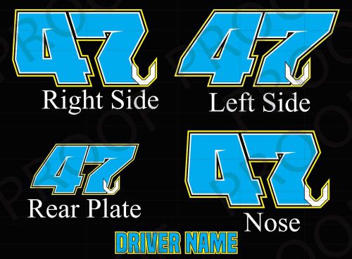 Go kart number vinyl graphics lettering package