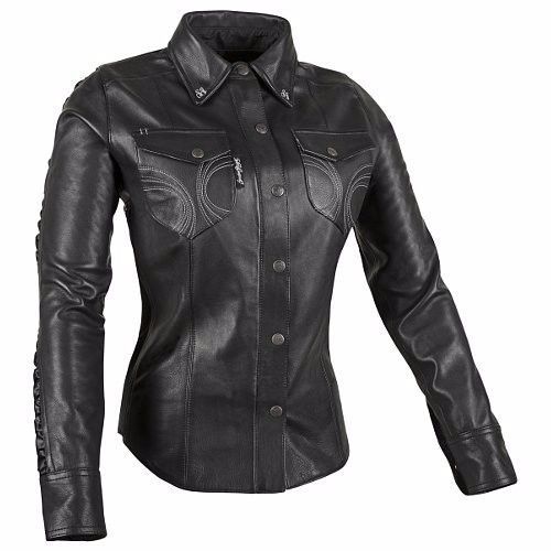 Speed and strength leather black heart moto shirt size womens md 879781