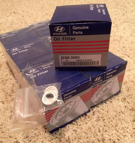 7 pack genuine hyundai oil filter 26300-35503 with washers