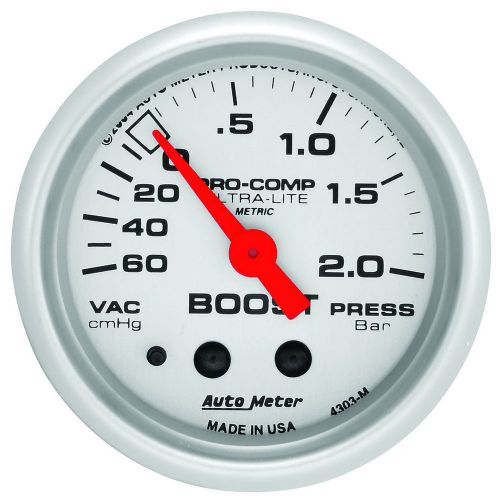 Auto meter 4303-m ultra-lite; mechanical boost/vacuum gauge
