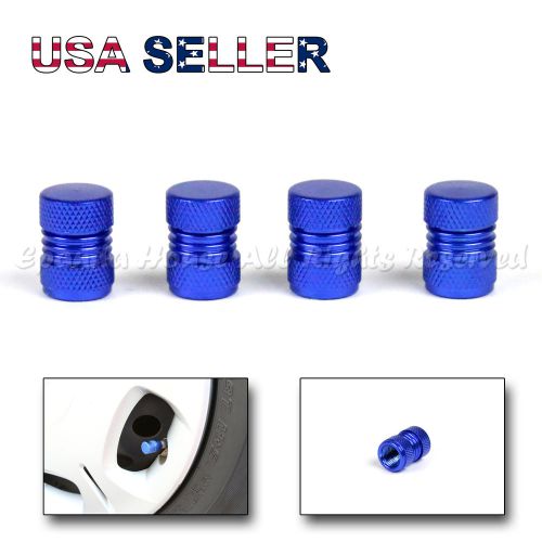 4x usa anodized blue painted aluminum metal wheel tire valve stem caps upgrade