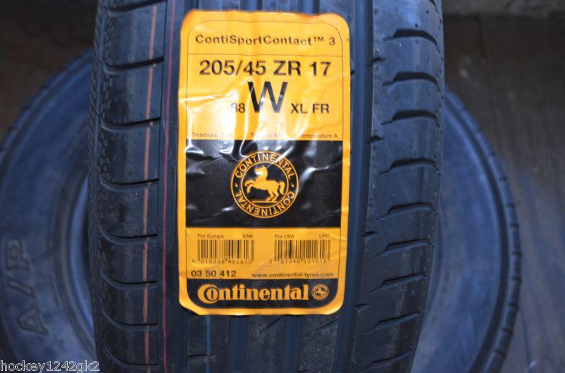 1 new 205 45 17 continental sport contact 3 tire