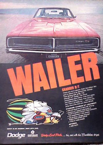 1969 dodge charger rt whailer  original vintage ad cmy store   5+= free ship