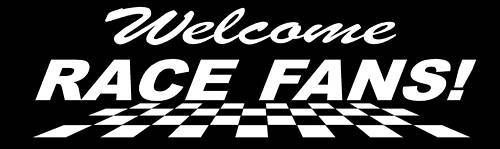 Welcome race fans shop banner speed late model biketoberfest daytona hooters