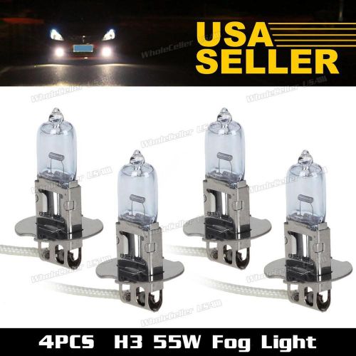 4x fog driving light h3 55w halogen bulb super bright white 4000k for chevrolet