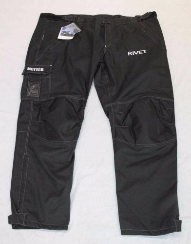 Rivet mototech protection 100% waterproof mens 4xl black motorcycle pants #8270