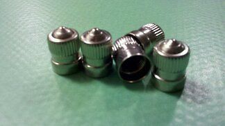 Vintage mgb  brass-nickel valve stem caps