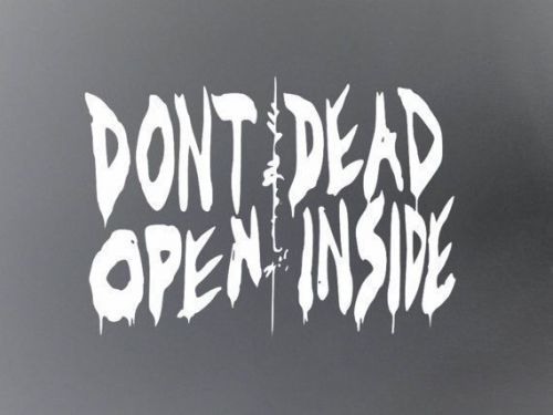 Walking dead dont open dead inside white vinyl car/laptop decal-rz-a9cq-7fbk