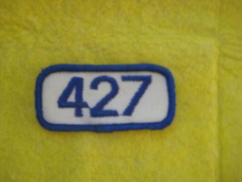 Vintage ford chevrolet 427 engine blue white uniform patch 2 1/2&#034;x1 1/4&#034;