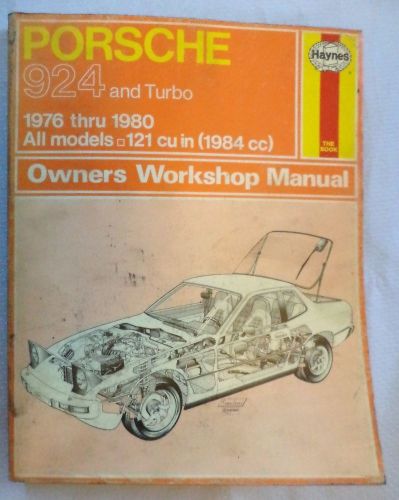 Good condition ~ haynes porsche 924 &amp; turbo 1976-1980 auto repair manual book