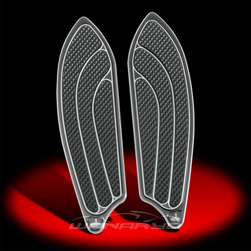 Elite touring rear floorboards, black for flh 86-newer harley models