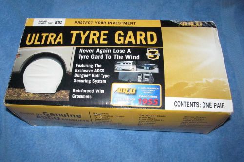 Adco &#034;ultra tyre gard&#034; bus/rv wheel covers (tire dia 40&#034;-42) one pair, white