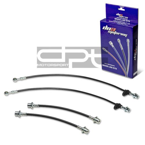 Corolla e100 ae101 replacement front/rear ss hose black pvc coated brake line