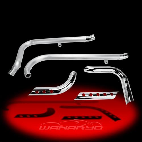 Supertrapp three-shield x pipes by paul yaffe,silver for 2006-2011 harley dyna