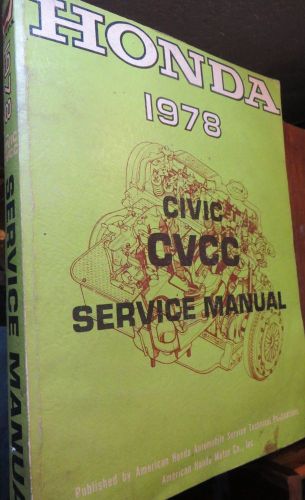 Oem original 1978 honda civic cvcc service auto shop repair manual 78