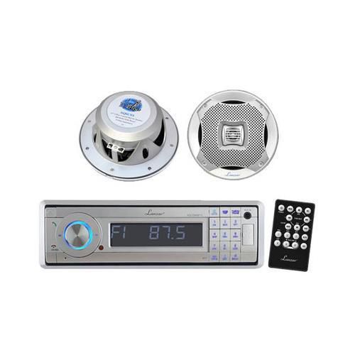 Marine boat detachable face am/fm cd/mp3/usb/sd stereo w/bluetooth +2 spkrs /amp