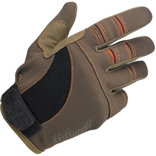 Biltwell moto gloves - brown / orange - medium - motorcycle riding mechanic&#039;s