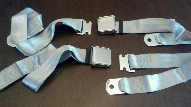 Grey seat belts vintage vw bug bus oval transporter thing squareback alfa mg mgb