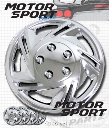 4pc set 14 inch chrome rim wheel skin cover hubcap style 602 hub caps 14&#034; inches