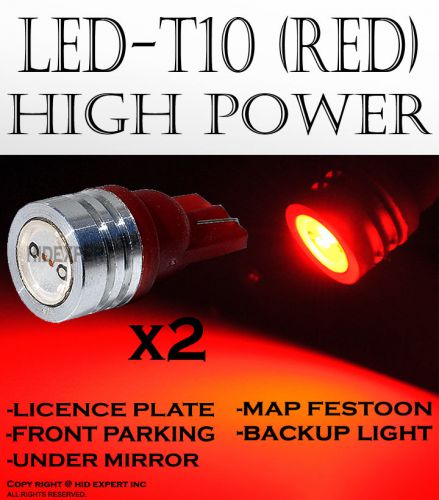 Icbeamer 2 pcs t10 red led high mount stop/3rd brake lamps bulbs 193 1 jq10