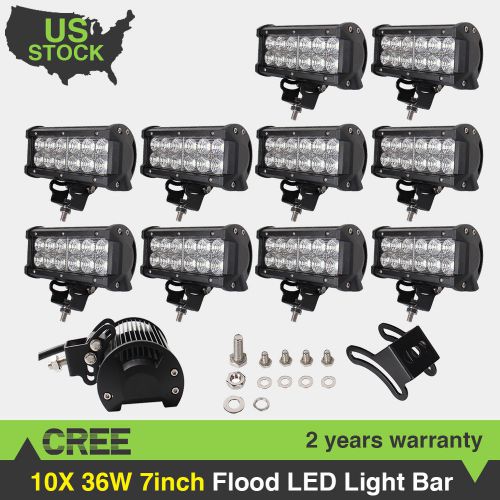 10pcs 36w 7inch cree led work light flood lamp fog driving offroad lamp suv 12v