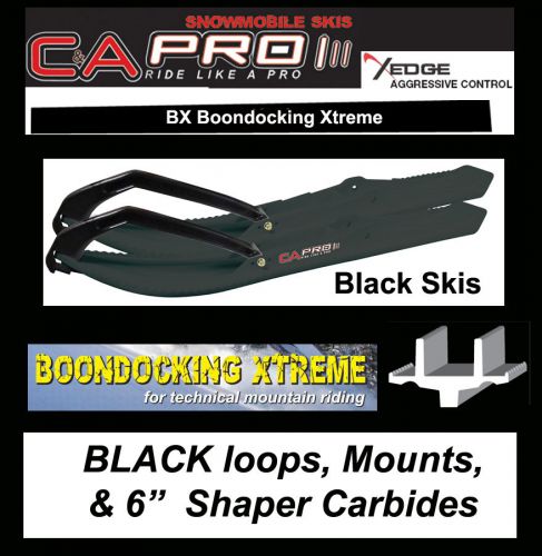 Polaris c&amp;a pro bx boondocking black skis, mounts, &amp; 6&#034; shaper carbides