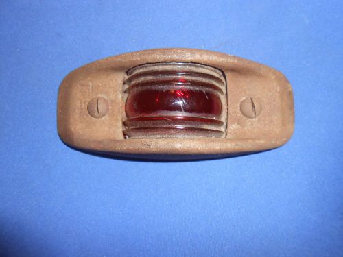 Vintage boat lamp red glass lens side marker light car or auto