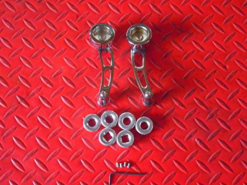 Window cranks or door handle pair billet chromed aluminum 4 1/4 or 3 inch set pr