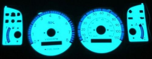 98 99 00 01 02 toyota corolla w/ tach instrument cluster white face glow gauges