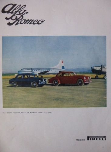 &#039;50 old advert alfa romeo 1900 cm. 25x35 alfa romeo 2500 torino italy