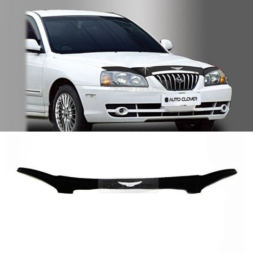 Emblem hood guard bug shield molding black for hyundai 2003 - 2006 elantra xd