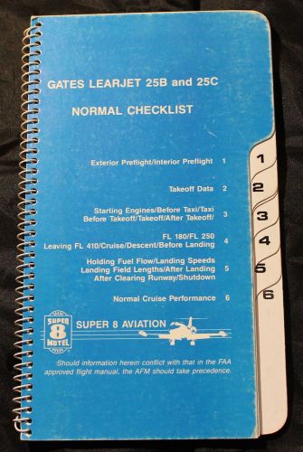 Gates learjet 25b 25c normal &amp; emergency checklist