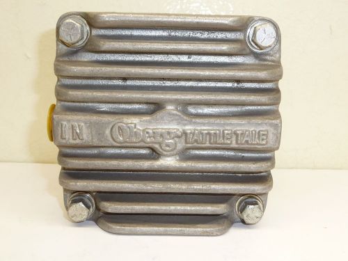 Vintage nos finned aluminum 4&#034; oberg tattle tale oil filter gasser scta hot rod