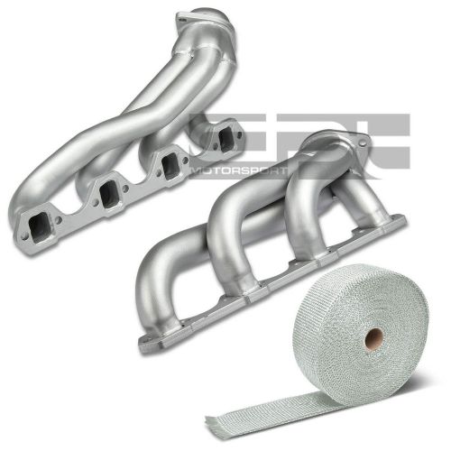 For 79-93 ford mustang v8 ohv stainless ceramic exhaust header+white heat wrap