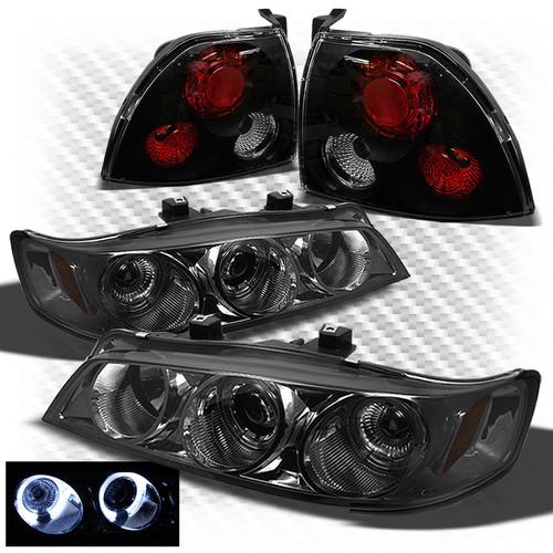 94-95 accord 2/4dr smoked projector headlights + black altezza style tail lights