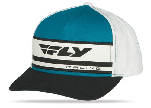 Fly racing refined mens snapback hat deep aqua/blue/white