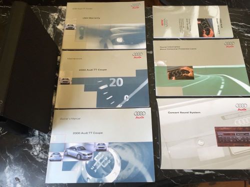 2000 audi tt coupe owners manual book set, complete owner&#039;s package and case