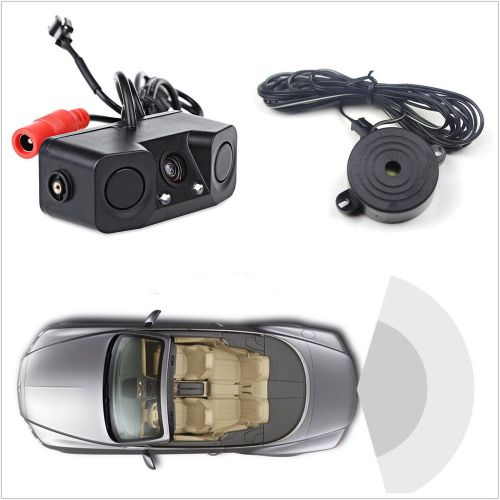 3in1 170° night vision car pal/ntsc parking radar reversing backup cmos camera