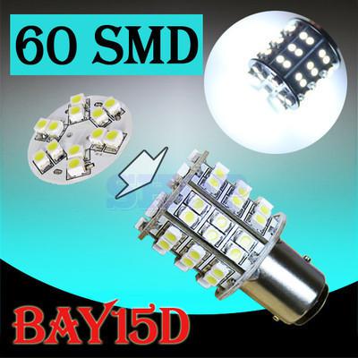 1157 bay15d 60 smd pure white tail stop signal 60 led car light bulb lamp