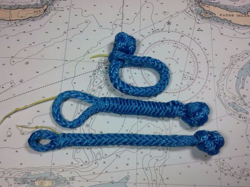 Am-steel 6mm soft shackle - 3 blue &#034;gorilla loops&#034;