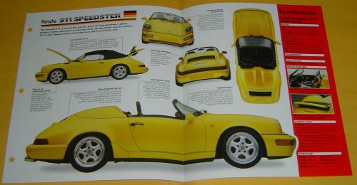 1989 porsche 911 speedster convertible 6 cyl 3164cc imp info/specs/photo 15x9