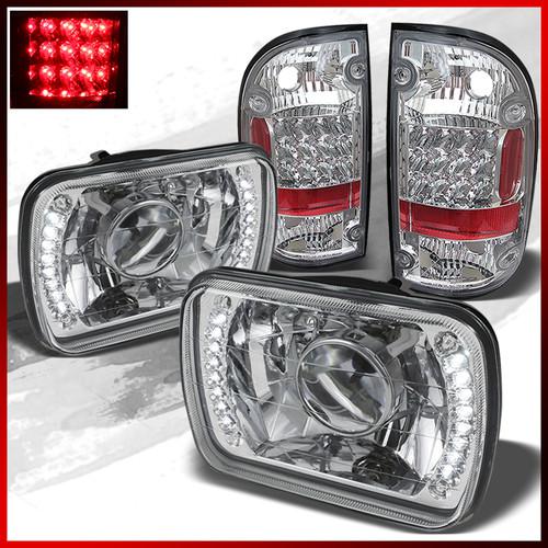 95-96 tacoma projector headlights w/ dual strip led + chrome led tail lights