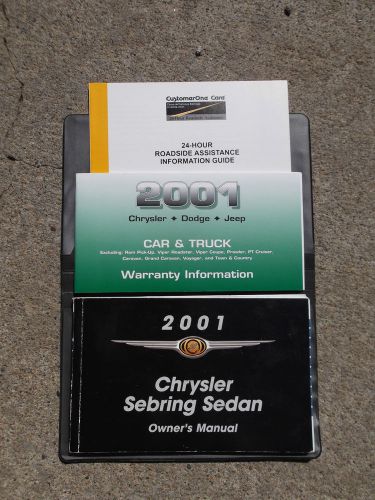 2001 chrysler sebring sedan - owners guide / manual